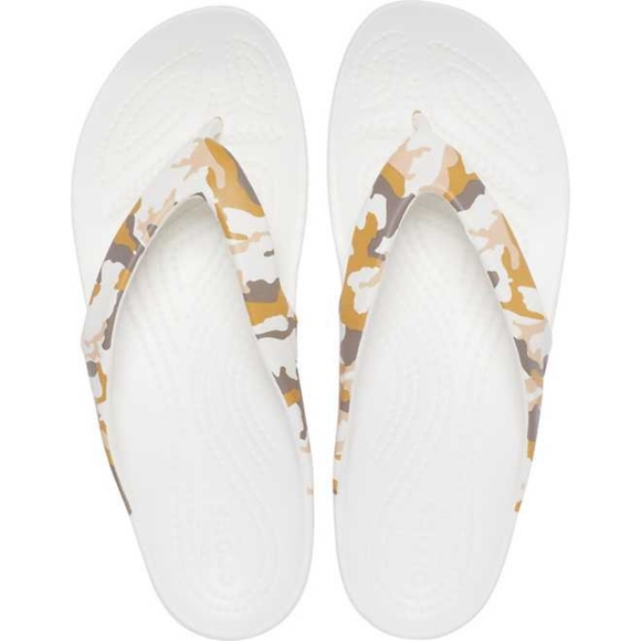 Crocs Women's Kadee II Graphic Flip Flop Sandals - Tan Camo Print - Picture 1 of 4